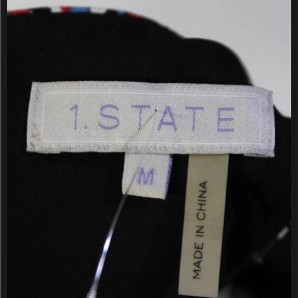 NWT 1. State Womens Back Zip Crew Neck Cut Out Striped Dress Multicolored Medium - Picture 5 of 8